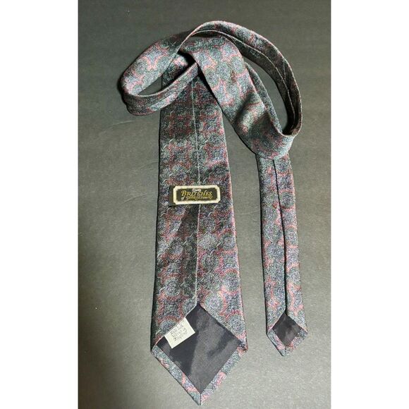 Vintage Britches of Georgetowne Tie – 100% Silk Made in England – Burgundy Green - Picture 2 of 4